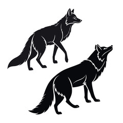 black wolf vector illustration