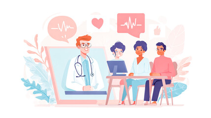 Virtual doctor consultation with telemedicine services a healthcare professional connecting with patients online offering medical advice and support for overall wellbeing and health education