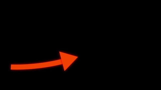 Growing business arrow on black. Profit arow .Business concept, growing chart. Concept of sales symbol icon with arrow moving up. Economic Arrow With Growing Trend,4k video. arrow animation, 