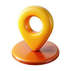 Glossy Orange and Yellow Location Pin 3D Render