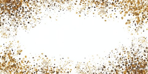 Dried flowers and leaves create a natural decorative border on a white background for creative projects