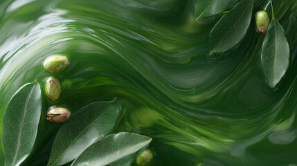 Emerald Cascade: Mesmerizing Green Waves Art Print for Modern Interiors, Serene Abstract Design, Calming Home Decor, Unique Wall Art, Fluid Motion Inspired Visual
