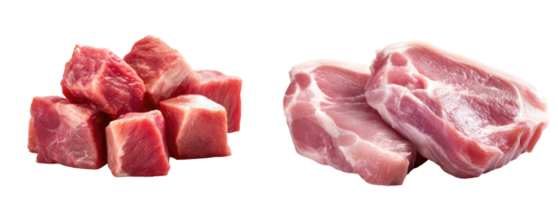 Two cuts of raw pork