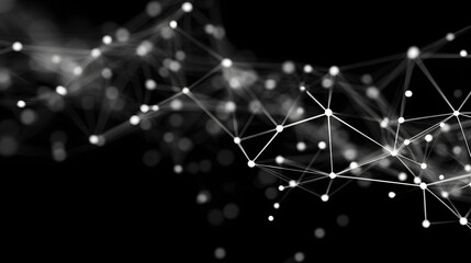 Polygonal science background with connecting dots and lines. Digital data visualization.