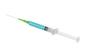 Fototapeta premium 3d render of a vaccine syringe isolated on transparent background