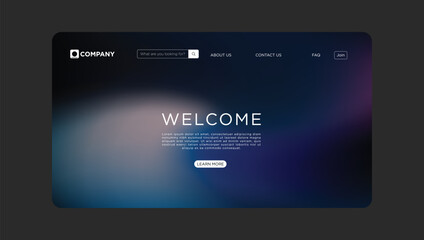 Modern website template with welcome text, navigation, and search bar for professional online presence