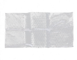 Transparent plastic sheet with bubble wrap pattern