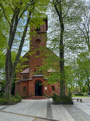 Church of Divine Mercy in Trzesacz, on the Baltic Sea in Poland