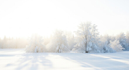Fototapeta premium snow covered trees in the forest