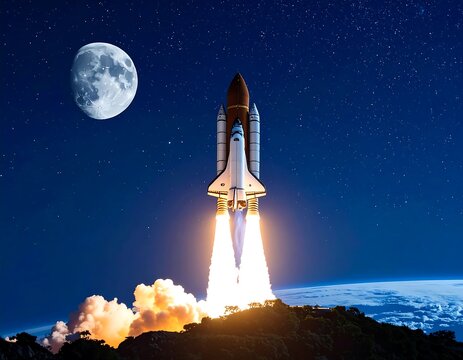 Rocket launch at night (1) - Powered by Adobe