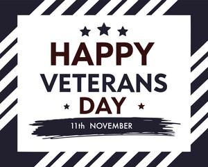 Happy Veterans Day November 11th Celebratory Design