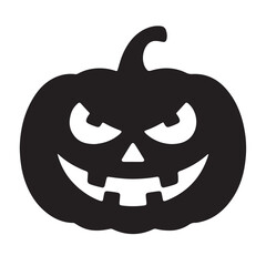 Black Silhouette of a Jack O Lantern Pumpkin halloween