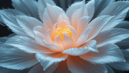Glowing White Lotus Flower with Soft Lighting and Dark Background