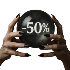 50 percent off for Halloween. big discounts for Black Friday. discount labels