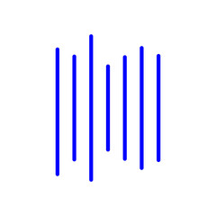 Manga blue lines vertical for a discomfort scene on a transparent background