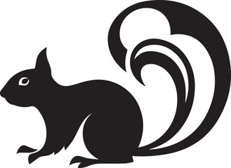 Obraz premium silhouette Style Vector Squirrel Logo Icon – Minimal Forest Animal Symbol for Nature, Wildlife, Eco-Friendly Branding, Monochrome Nut-Loving Rodent Graphic Design for Print, Web, and Merchandise