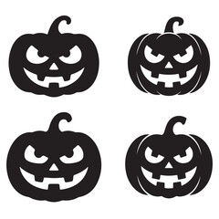 Four Halloween Jack-o- Lantern Faces jack-o-lantern