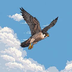 Fototapeta premium Peregrine Falcon in a Dramatic High-Speed Dive