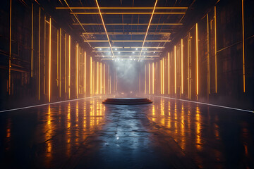 3d render of abstract background, corridor, tunnel, virtual reality space