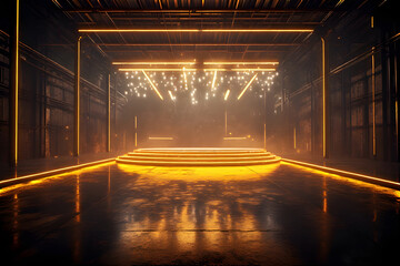 3d render of abstract background, corridor, tunnel, virtual reality space