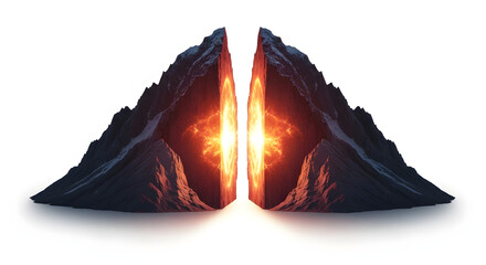 Mountain portal landscape fantasy art digital painting mystical gateway scenic background illustration generated with ai