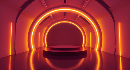 3d render of abstract background, corridor, tunnel, virtual reality space