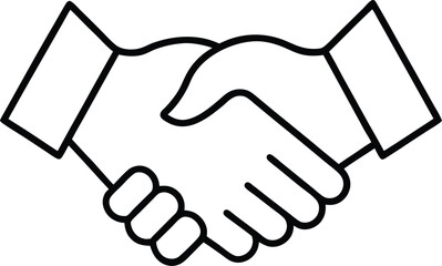 Handshake agreement symbol of partnership and trust isolated on transparent background