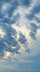 Dark clouds on light sky, nature landscape