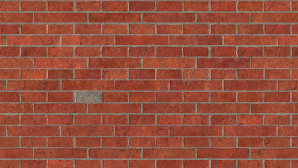 A red brick wall with a small square in the middle