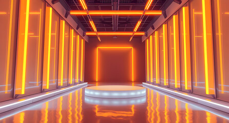 3d render of abstract background, corridor, tunnel, virtual reality space