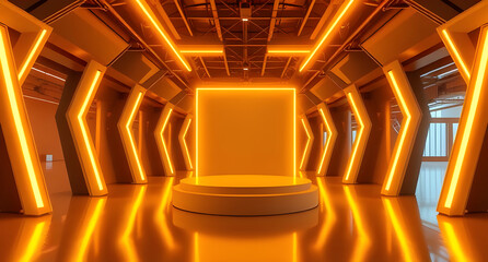 3d render of abstract background, corridor, tunnel, virtual reality space
