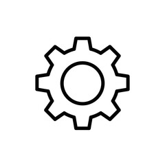 Gear Icon Illustration in Simple Style  