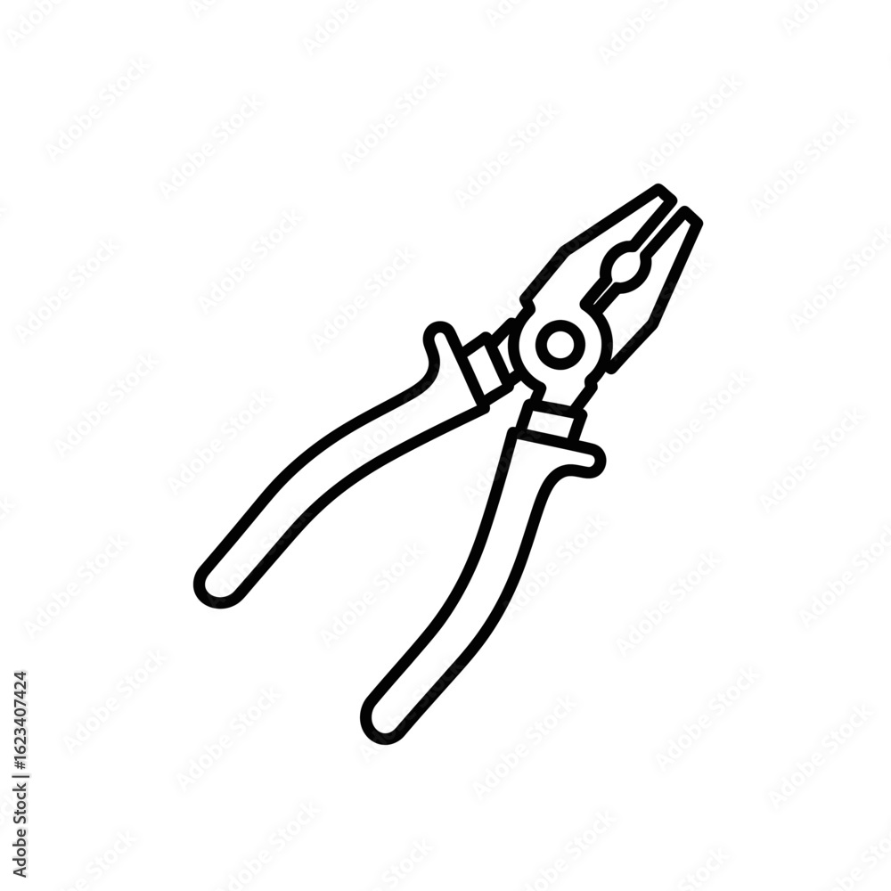 Poster vector icon of pliers tool in simple design