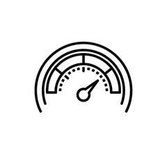 Vector icon of speedometer gauge in minimalist style  