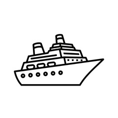Obraz premium Cruise Ship Vector Icon Design 
