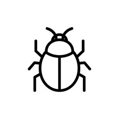 Vector Icon of Beetle in Minimalist Style  