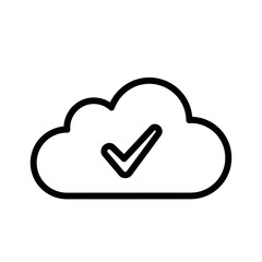 Cloud Icon with Check Mark for Tech Representation  