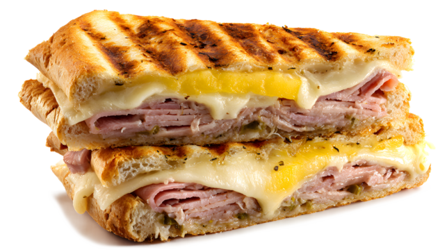 Cuban sandwich Cuban mix Cuban pressed sandwich isolated on a white background
