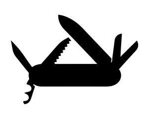 Multipurpose pocket knife in open configuration demonstrating different tools and functionalities