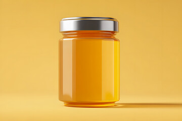Clean Product Shot of an Unlabeled Jar on a Solid Orange Background