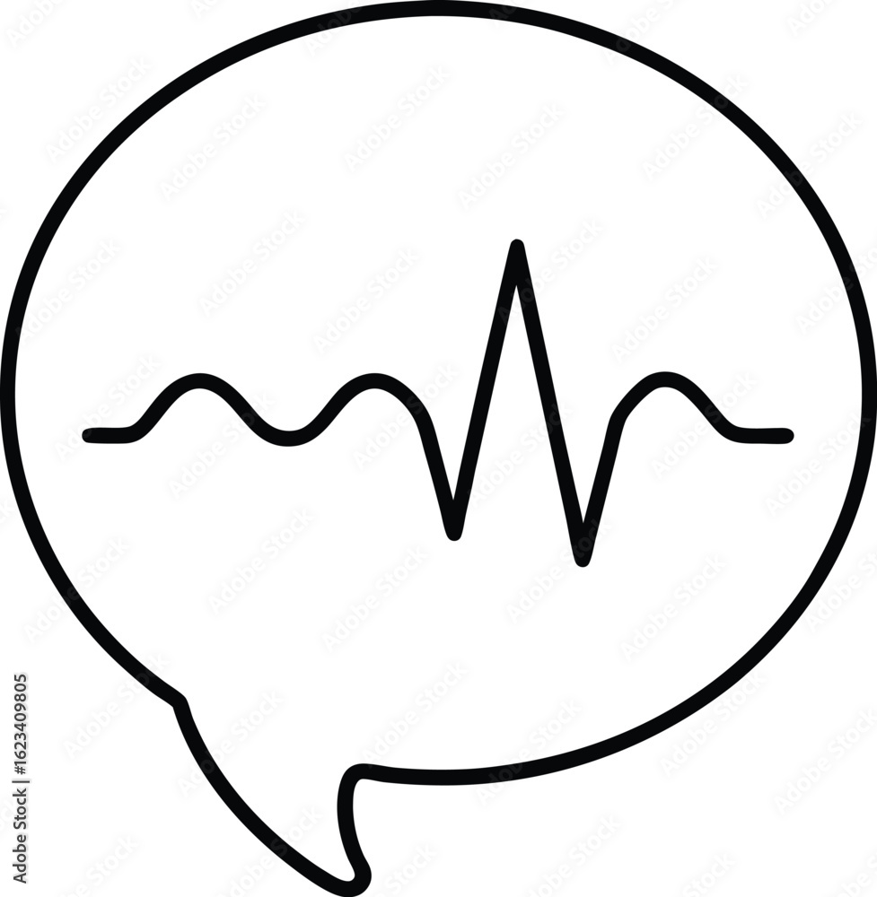 Poster speech bubble with sound wave icon isolated on transparent background