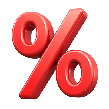 3d red percent discount sign isolated on transparent background 3d red percent discount sign isolated on transparent background