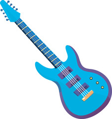 vector flat color electric guitar on the white background