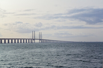 Oresund Bridge between Copenhagen, Denmark and Malmö, Sweden