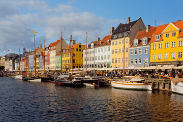 Panoramic view of Copenhagen Nyhavn, capital of Denmark