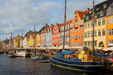 Panoramic view of Copenhagen Nyhavn, capital of Denmark