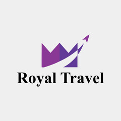 royal princess travel logo design vector 