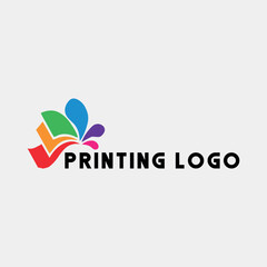 printing shop logo design vector