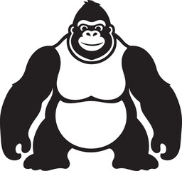 Fototapeta premium Silhouette Style Vector Gorilla Logo Icon – Minimal Powerful Primate Symbol for Fitness, Wildlife, or Urban Brand Identity, Bold Monochrome Ape Graphic Design for Print, Web, and Merchandise