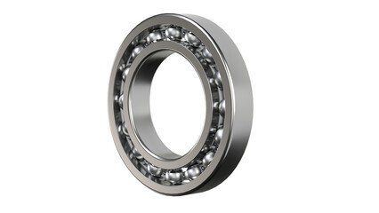This render depicts a single ball bearing. It symbolizes precision, efficiency, and industrial reliability.